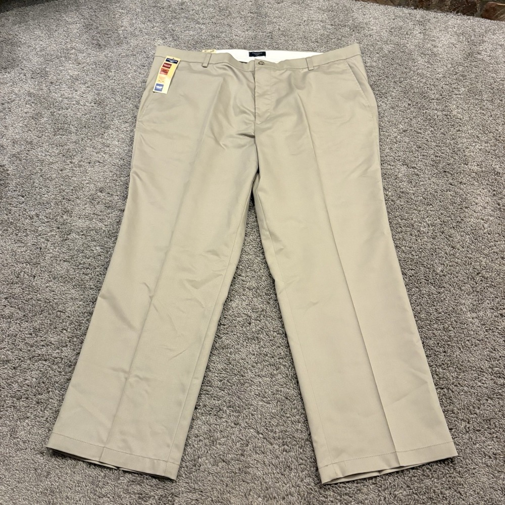 NEW Dockers 44x30 Washed Chino Pants Big & Tall Khaki Relaxed Fit Pleated $52